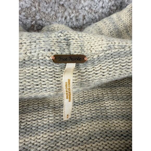 Free People Sz S Wool Ombre Oversized Shawl Collar Snap Button Cardigan Sweater - Picture 6 of 9